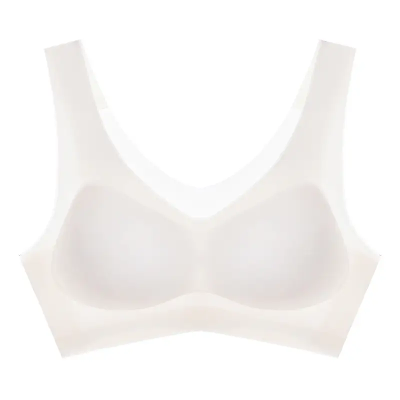 2025 New Ice Silk Underwear Women's Seamless Invisible Beautiful Back Underwear Small Chest Gather Summer Thin Explosive Bra