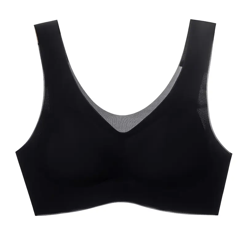 2025 New Ice Silk Underwear Women's Seamless Invisible Beautiful Back Underwear Small Chest Gather Summer Thin Explosive Bra