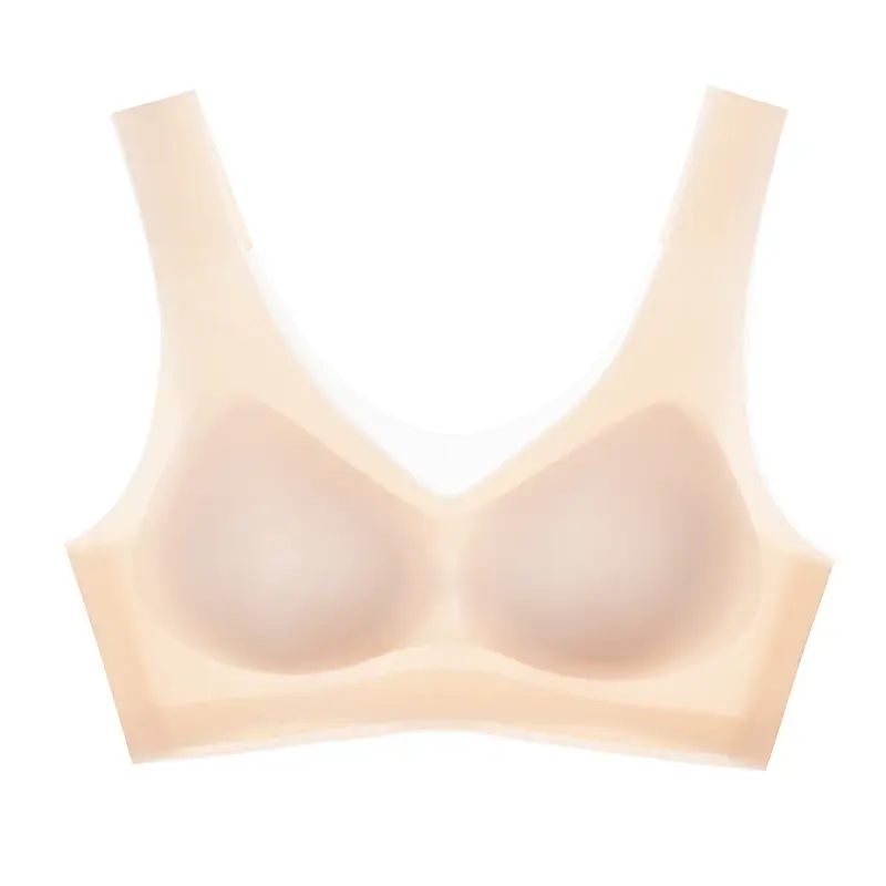 2025 New Ice Silk Underwear Women's Seamless Invisible Beautiful Back Underwear Small Chest Gather Summer Thin Explosive Bra