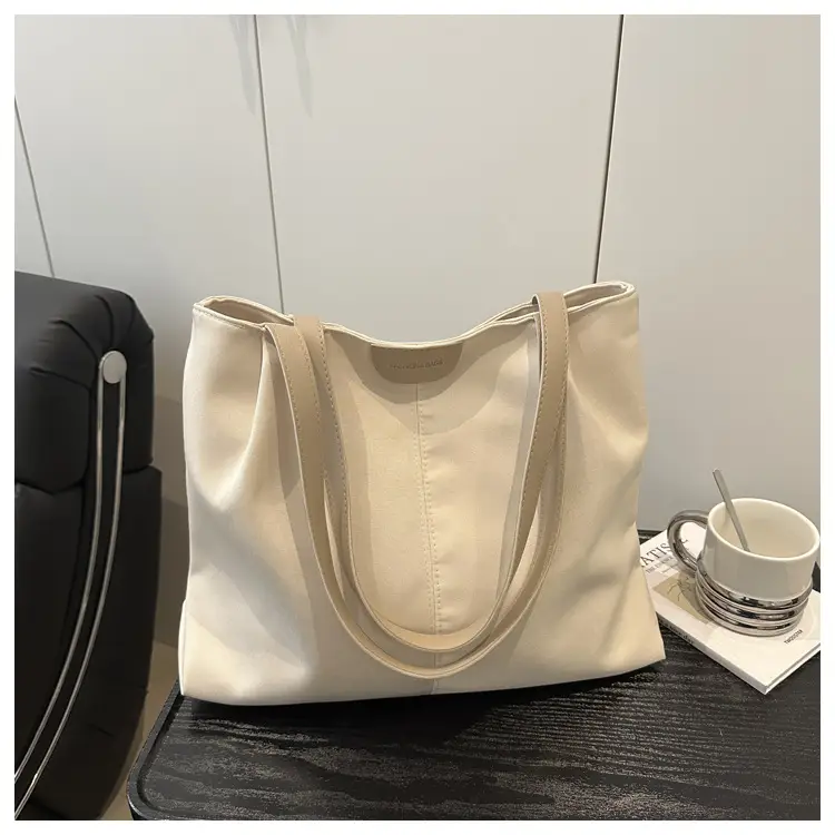 Beige Nylon Shoulder Tote Bag Large Capacity Casual Commute — feature 17