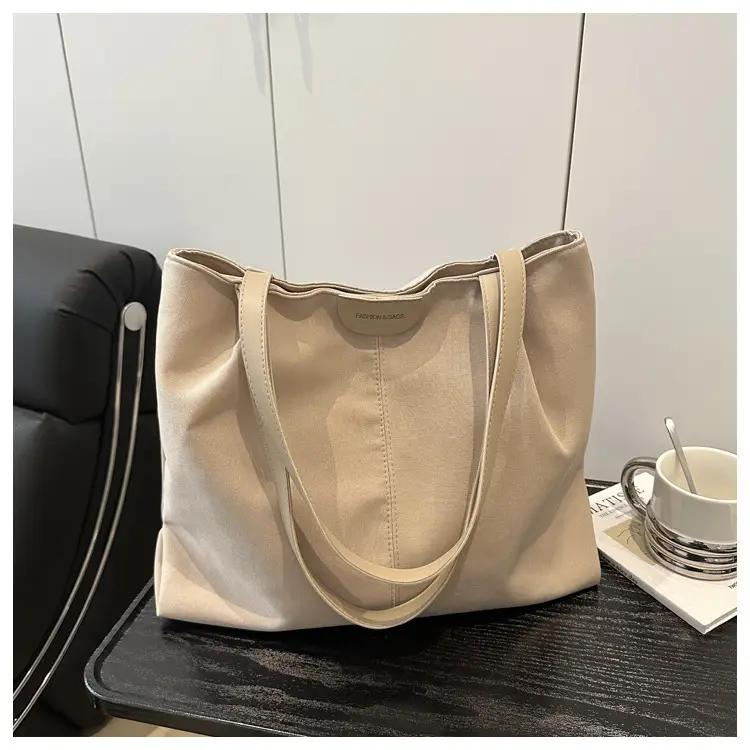 Beige Nylon Shoulder Tote Bag Large Capacity Casual Commute — feature 18