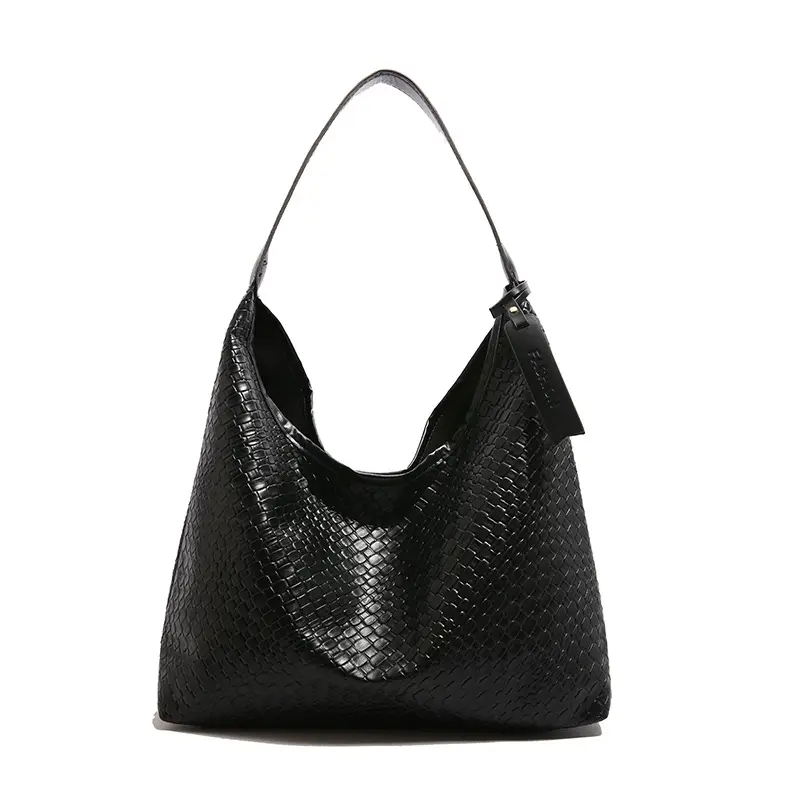 White Woven Large Shoulder Bag for Women 2025 - Image 2