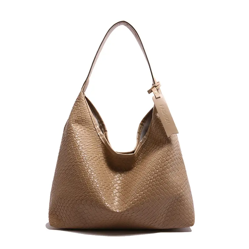 White Woven Large Shoulder Bag for Women 2025 - Image 3