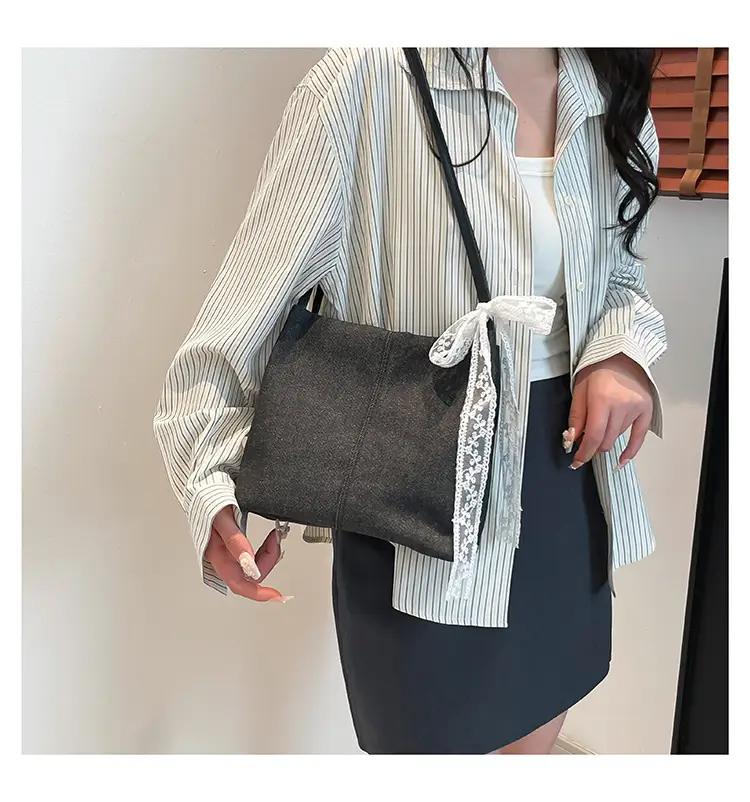 Light Blue Lace Tote Bag for Women — feature 22