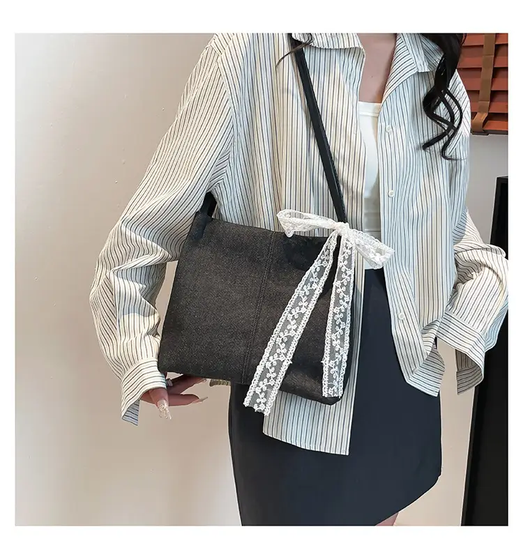 Light Blue Lace Tote Bag for Women — feature 24
