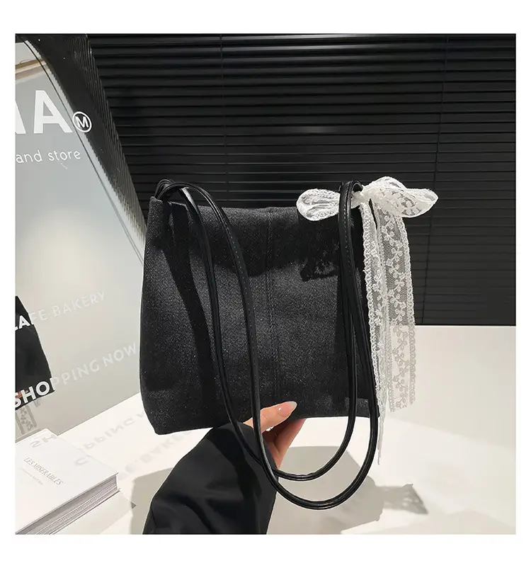 Light Blue Lace Tote Bag for Women — feature 27