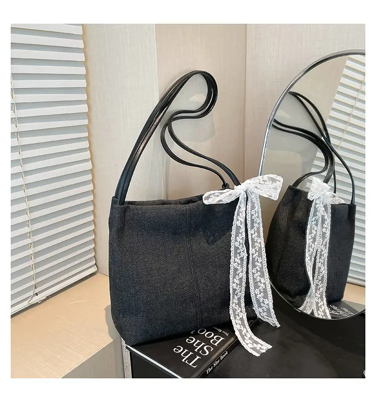 Light Blue Lace Tote Bag for Women — feature 28