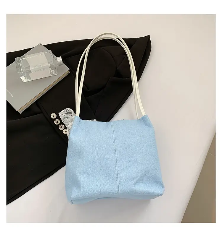 Light Blue Lace Tote Bag for Women — feature 38