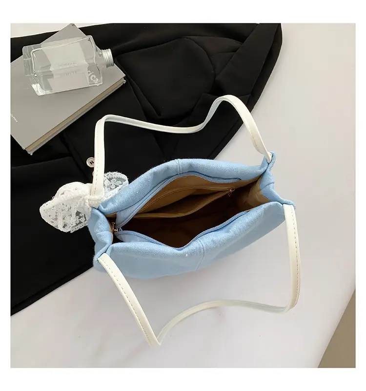 Light Blue Lace Tote Bag for Women — feature 40