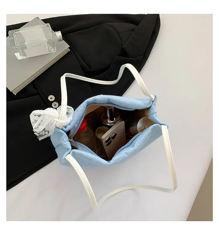 Light Blue Lace Tote Bag for Women — feature 41