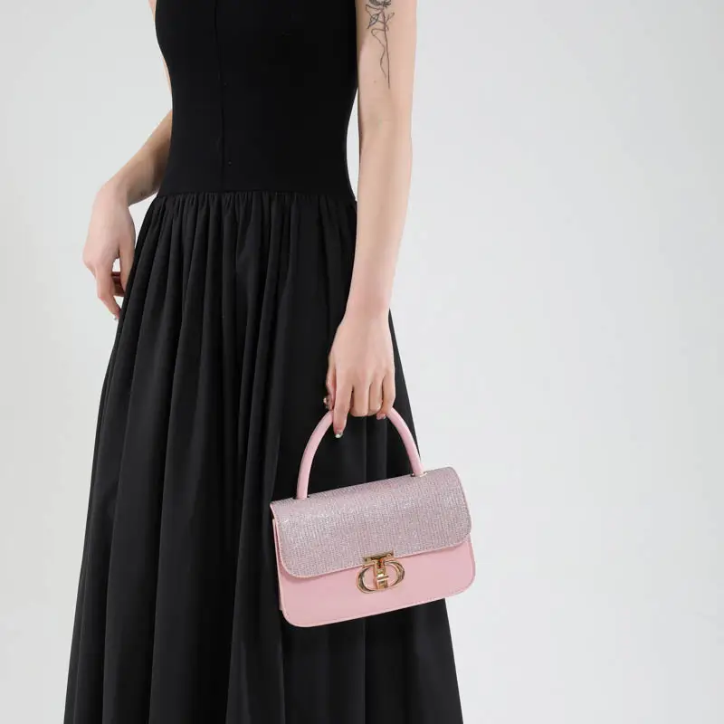 Red PU Textured Shoulder Bag for Women 2025 - Image 8
