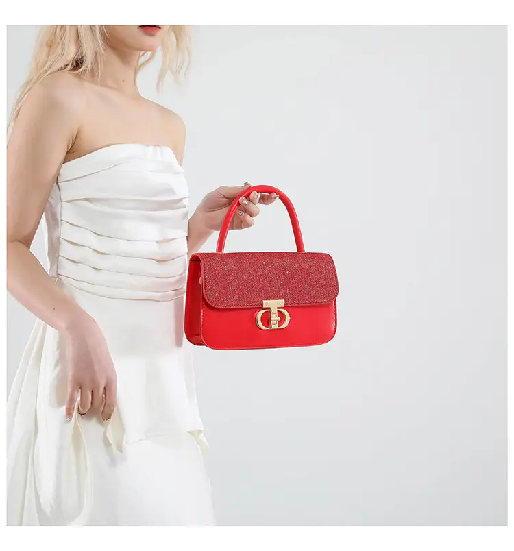 Red PU Textured Shoulder Bag for Women 2025 — feature 18