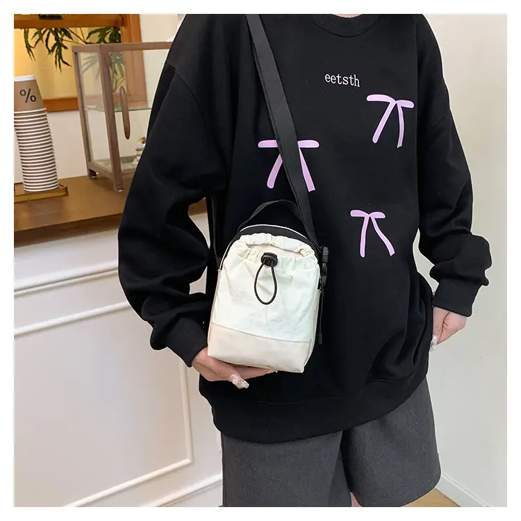 Black Drawstring Shoulder Bag for Men — feature 16