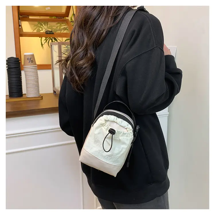 Black Drawstring Shoulder Bag for Men — feature 17