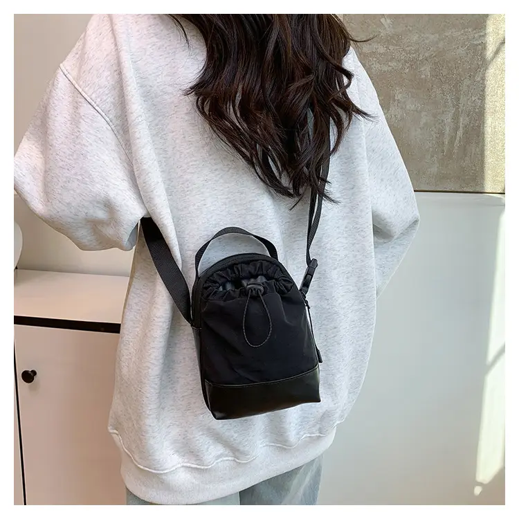 Black Drawstring Shoulder Bag for Men — feature 21