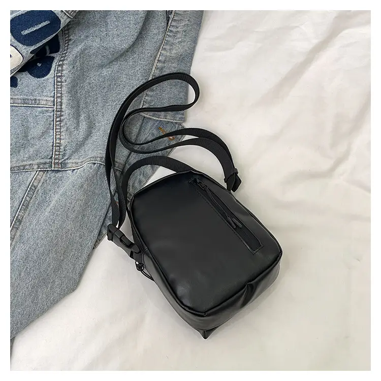 Black Drawstring Shoulder Bag for Men — feature 30