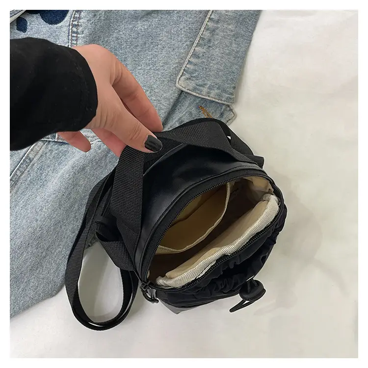 Black Drawstring Shoulder Bag for Men — feature 31