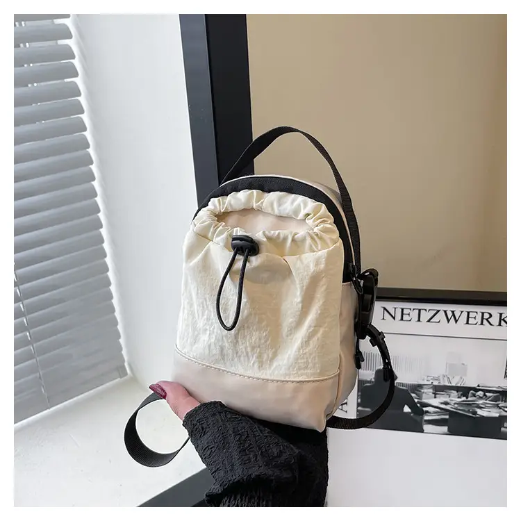 Black Drawstring Shoulder Bag for Men — feature 34