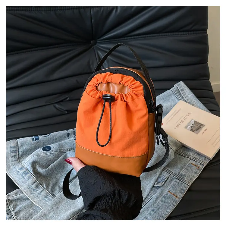 Black Drawstring Shoulder Bag for Men — feature 42