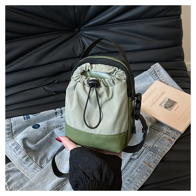 Black Drawstring Shoulder Bag for Men — feature 44