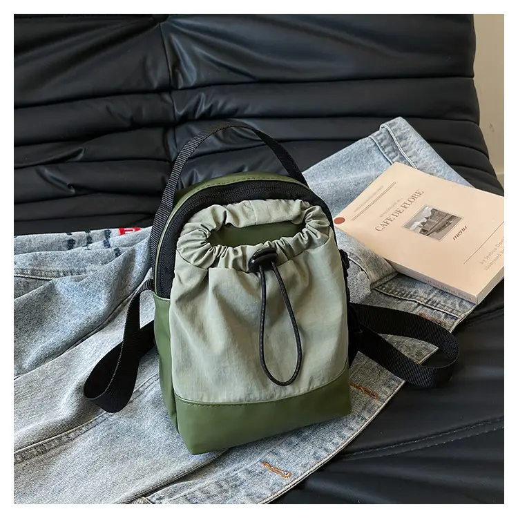 Black Drawstring Shoulder Bag for Men — feature 45