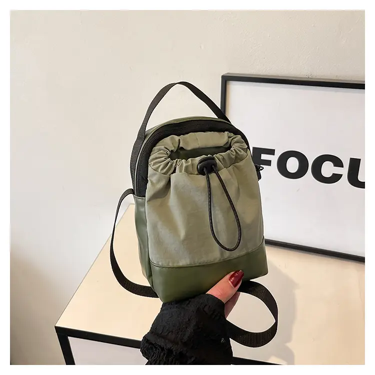 Black Drawstring Shoulder Bag for Men — feature 49