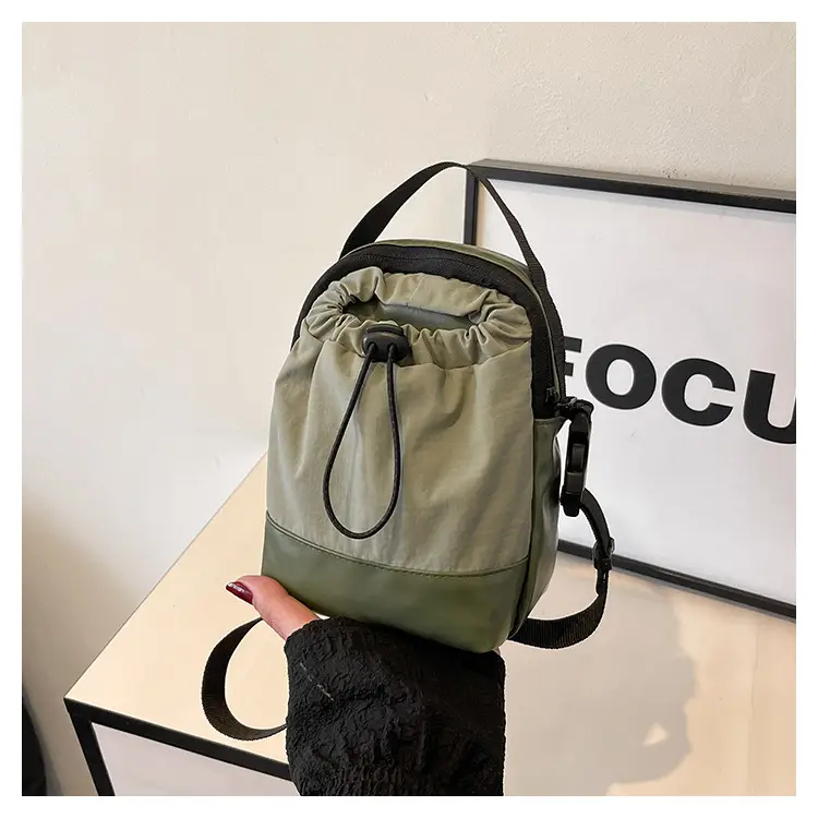 Black Drawstring Shoulder Bag for Men — feature 50