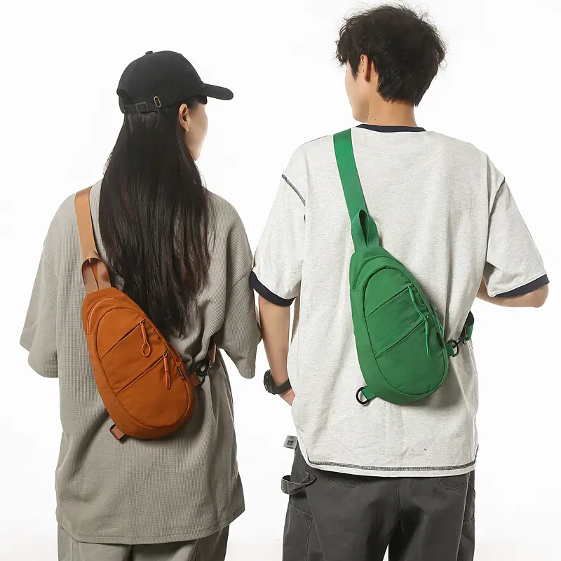 Women's Diagonal Chest Bag Black White Travel Backpack - Image 9