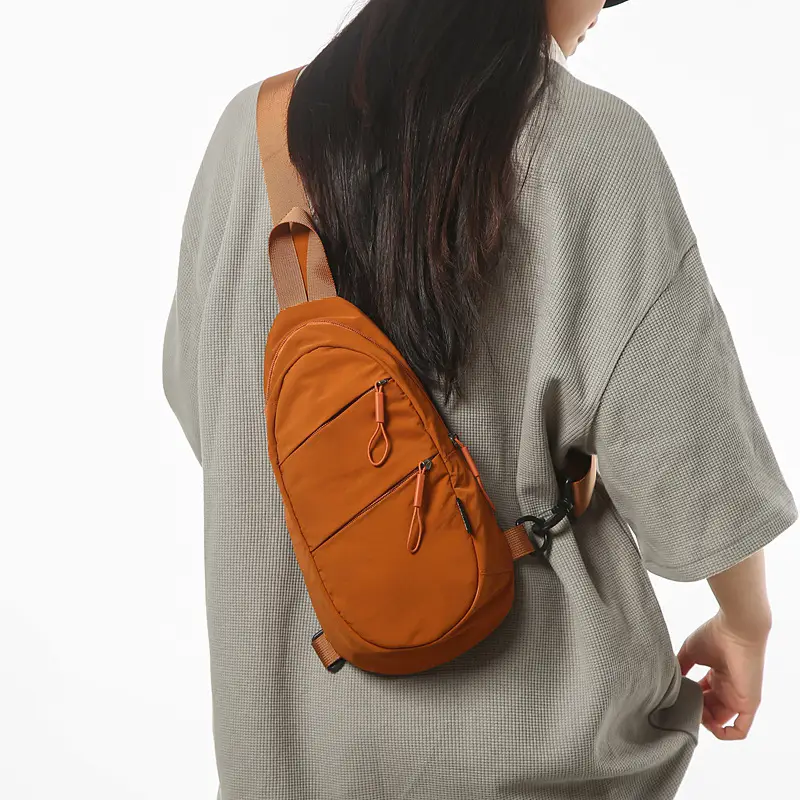 Women's Diagonal Chest Bag Black White Travel Backpack - Image 10