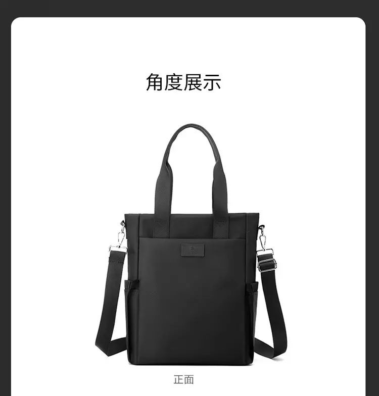 Men's Navy Blue 2025 Business Tote Bag with Shoulder Strap — feature 16