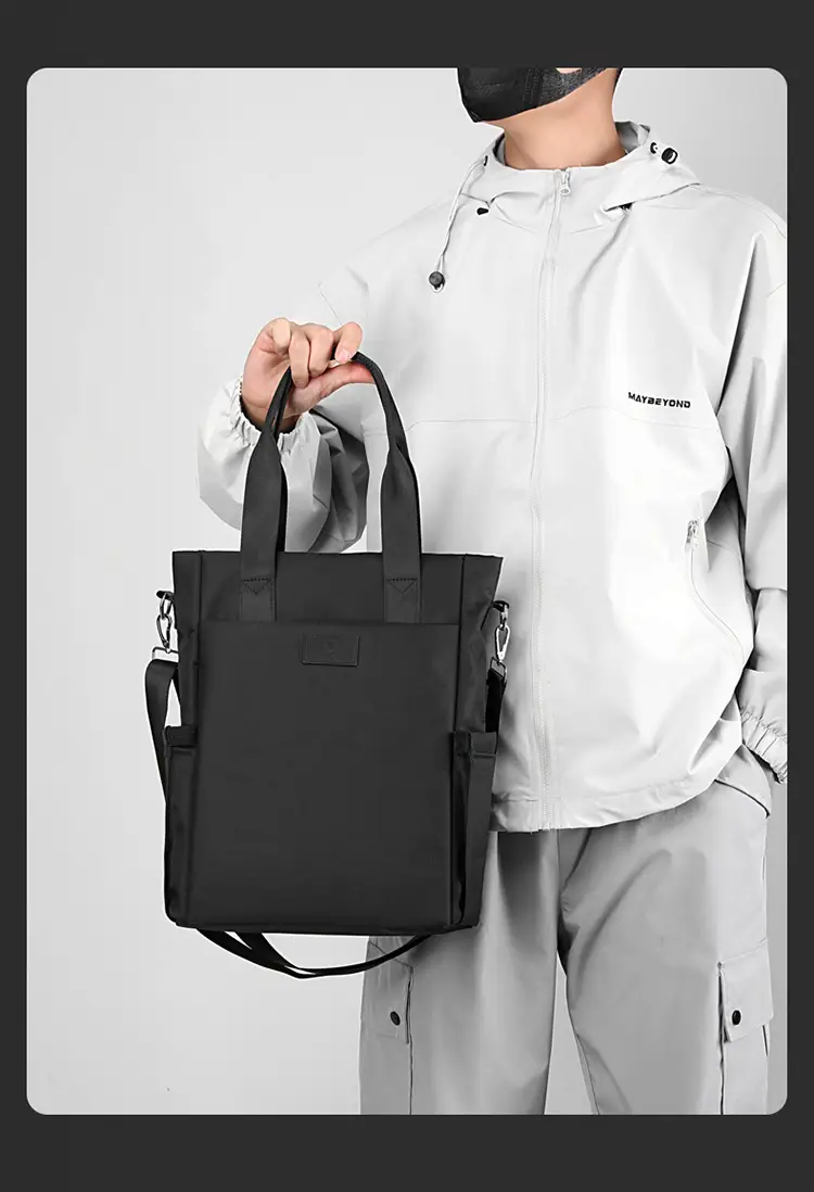 Men's Navy Blue 2025 Business Tote Bag with Shoulder Strap — feature 23