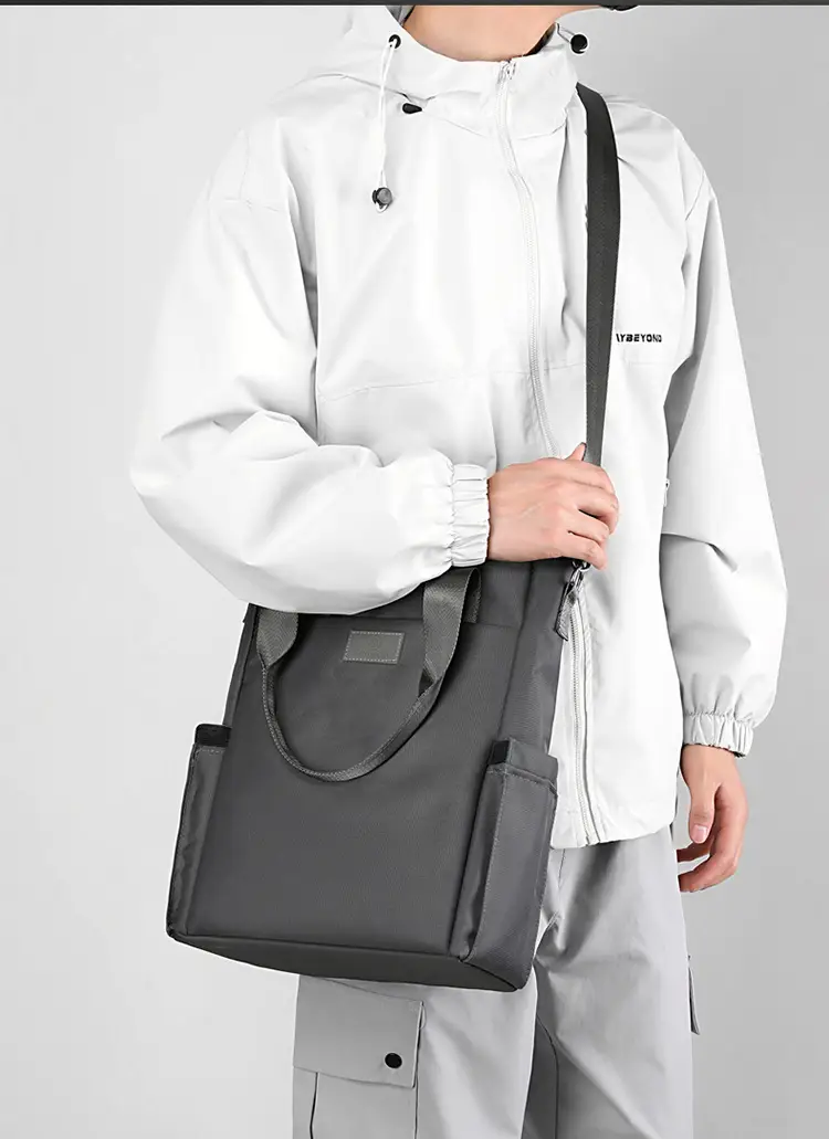 Men's Navy Blue 2025 Business Tote Bag with Shoulder Strap — feature 24
