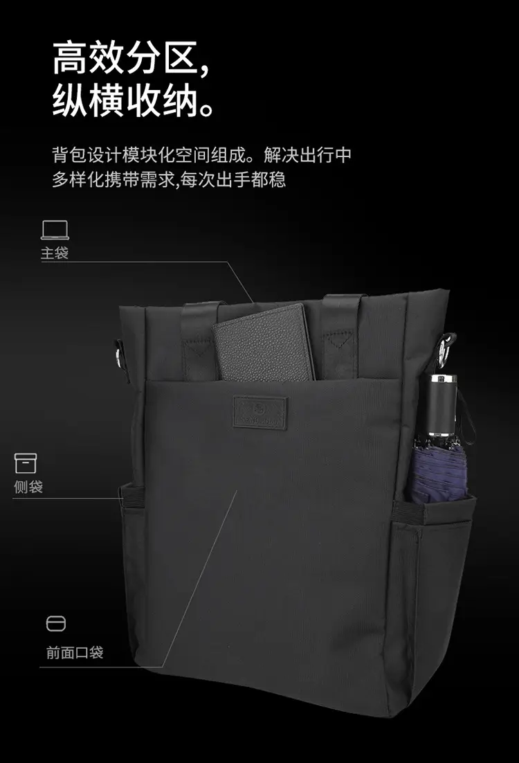 Men's Navy Blue 2025 Business Tote Bag with Shoulder Strap — feature 8