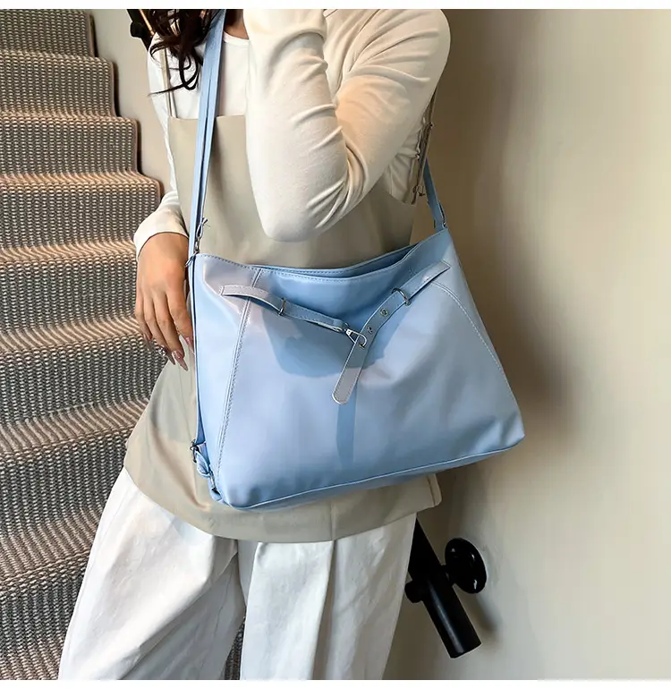 Pink Leather Shoulder Tote Bag with Pearl Lace — feature 20