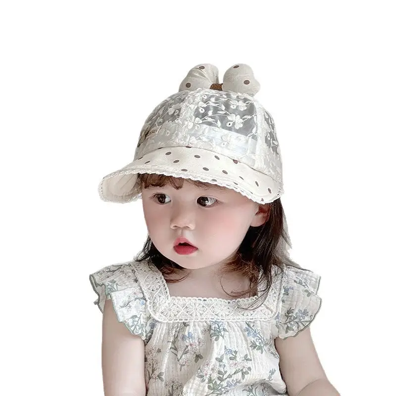 Baby's Cute Cat Ears Sun Hat with Lace Trim