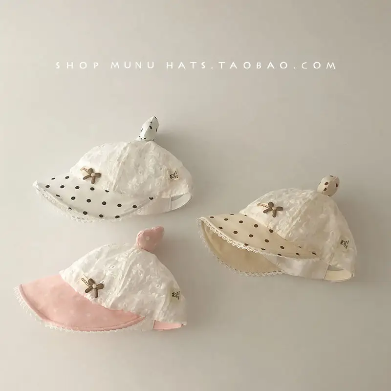 Baby's Cute Cat Ears Sun Hat with Lace Trim — feature 10