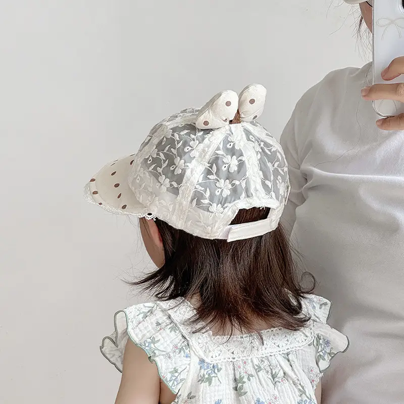 Baby's Cute Cat Ears Sun Hat with Lace Trim — feature 6