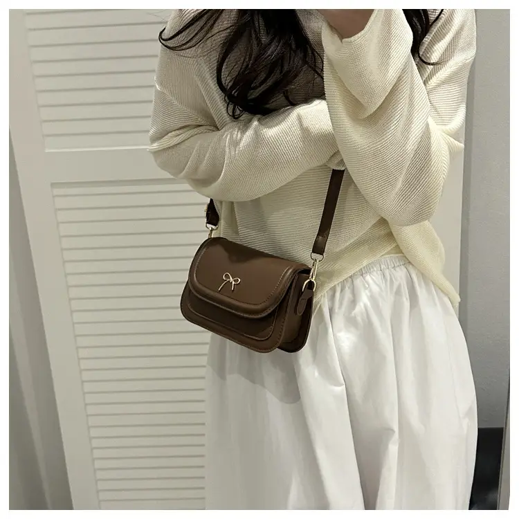 Korean Bow Shoulder Bag Brown 2025 — feature 27
