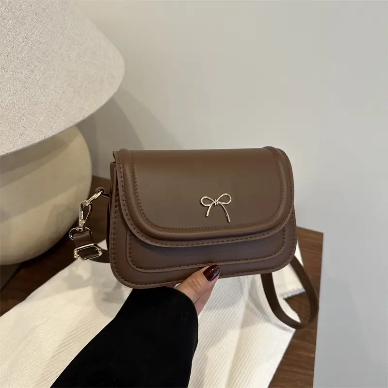 Korean Bow Shoulder Bag Brown 2025 - Image 4