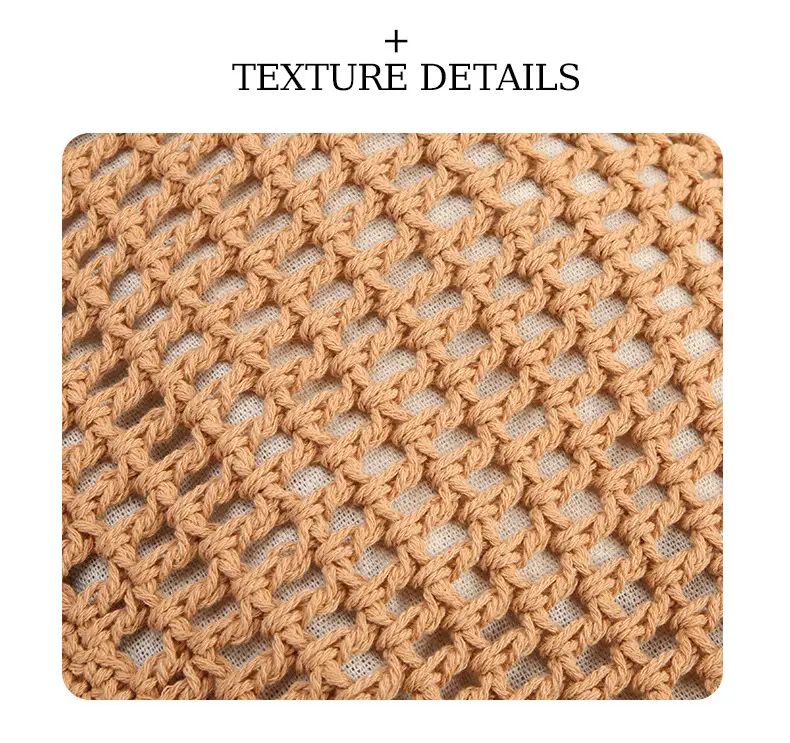 Women Handmade Woven Tote Bag Large Capacity Beige — feature 6