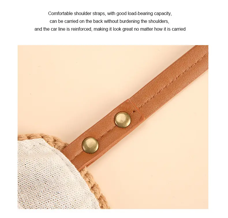 Women Handmade Woven Tote Bag Large Capacity Beige — feature 9