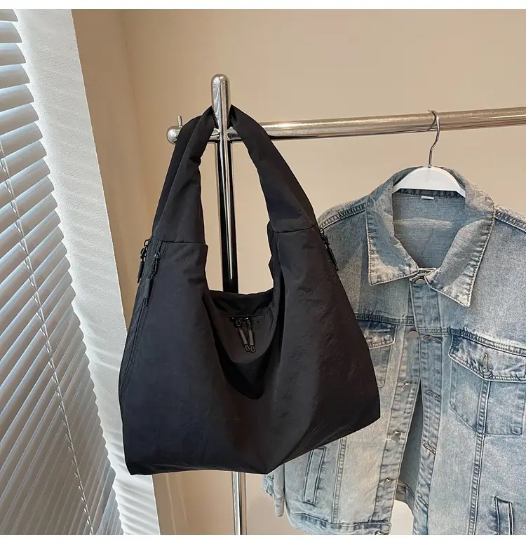 Yellow Nylon Women's Large Shoulder Bag — feature 24