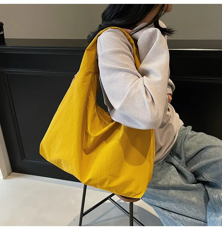 Yellow Nylon Women's Large Shoulder Bag — feature 33