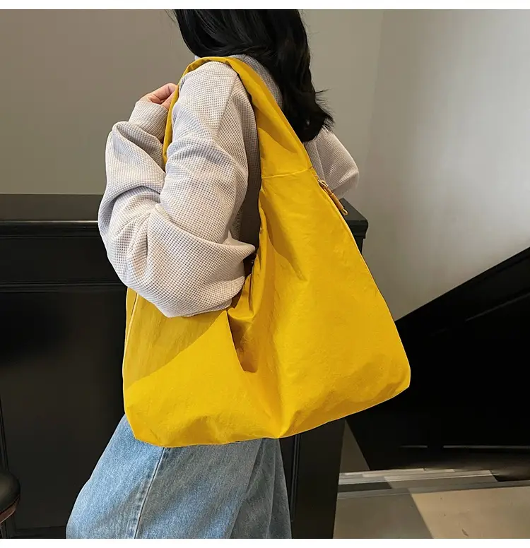 Yellow Nylon Women's Large Shoulder Bag — feature 34