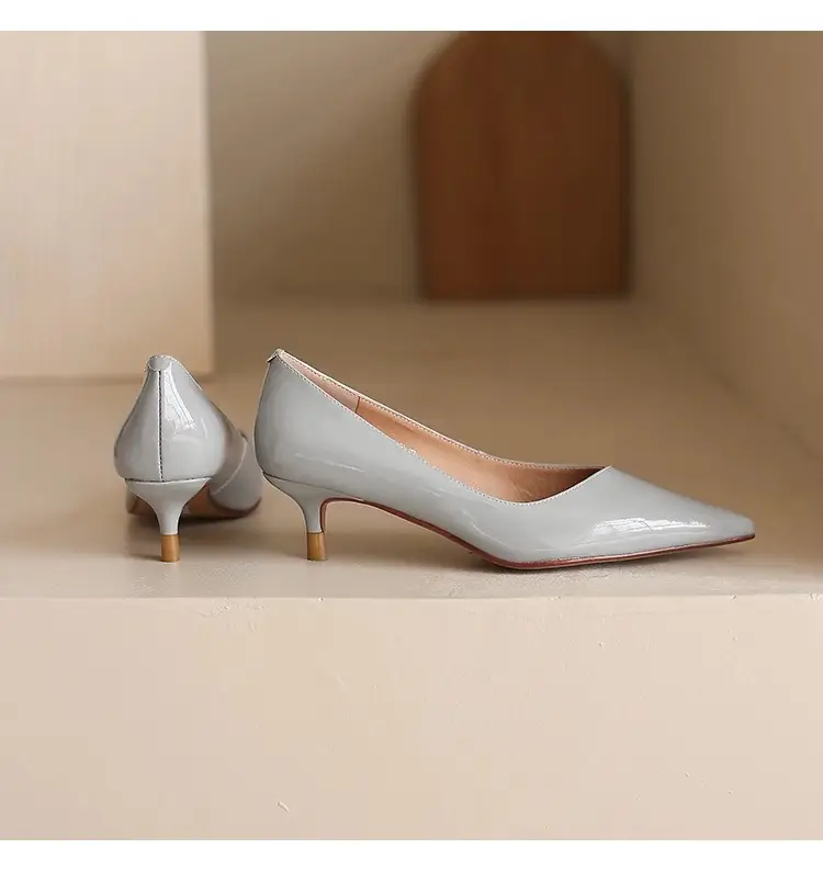 Nude Patent Leather Women's Heels Spring Autumn — feature 11