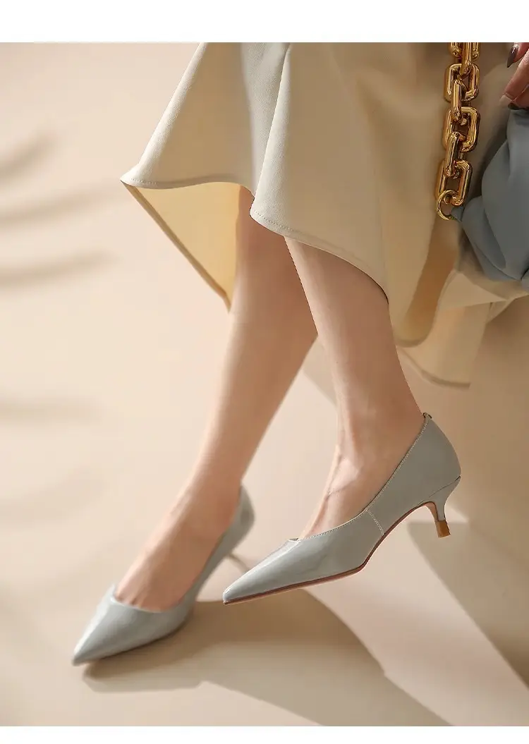 Nude Patent Leather Women's Heels Spring Autumn — feature 12