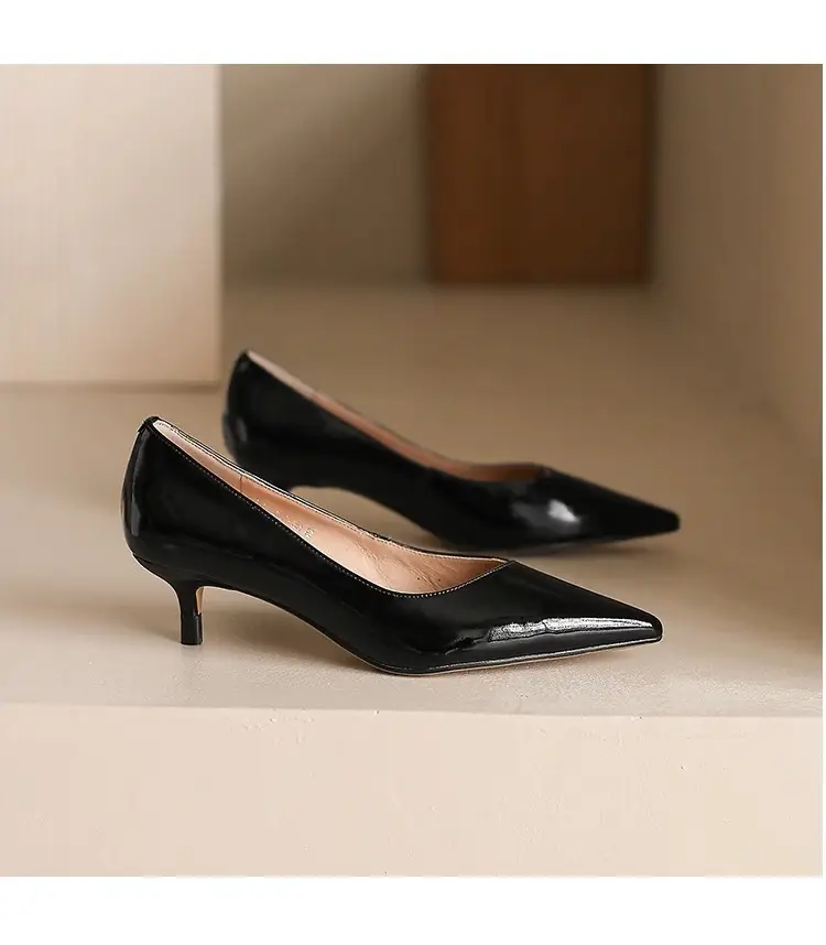 Nude Patent Leather Women's Heels Spring Autumn — feature 15