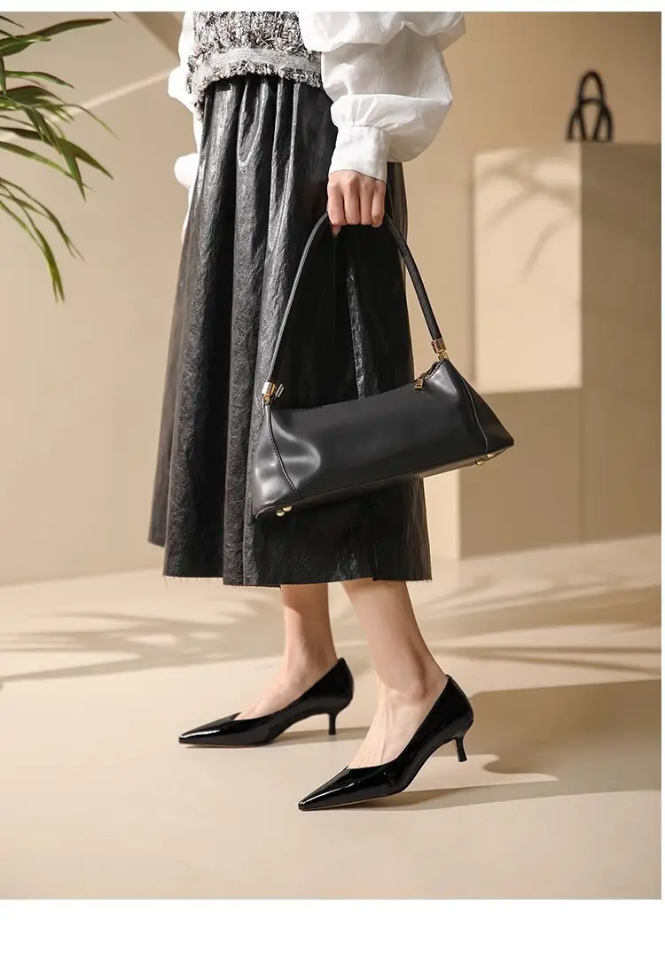 Nude Patent Leather Women's Heels Spring Autumn — feature 16