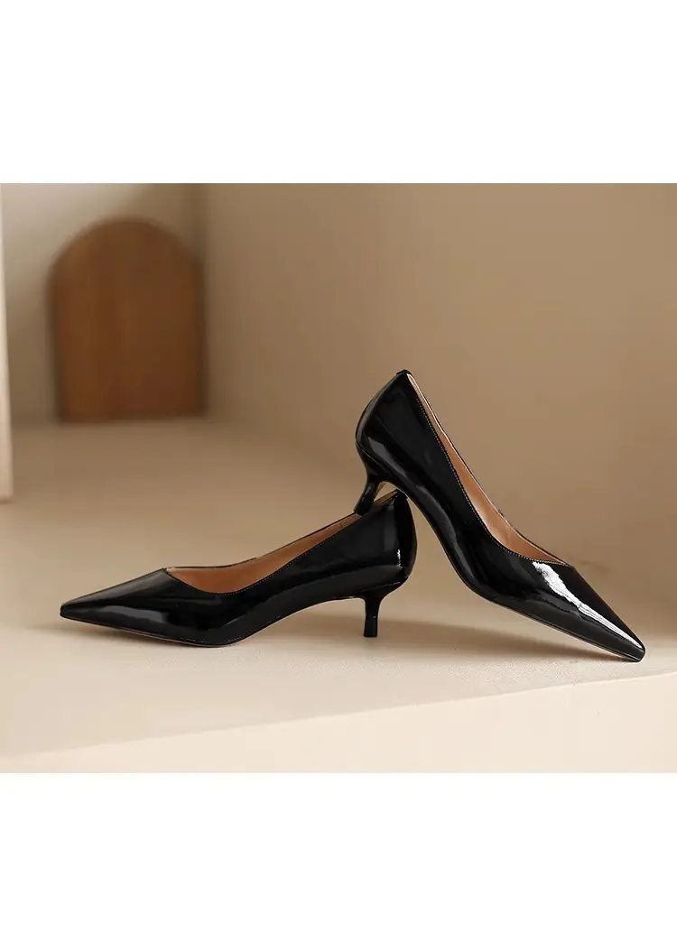 Nude Patent Leather Women's Heels Spring Autumn — feature 17
