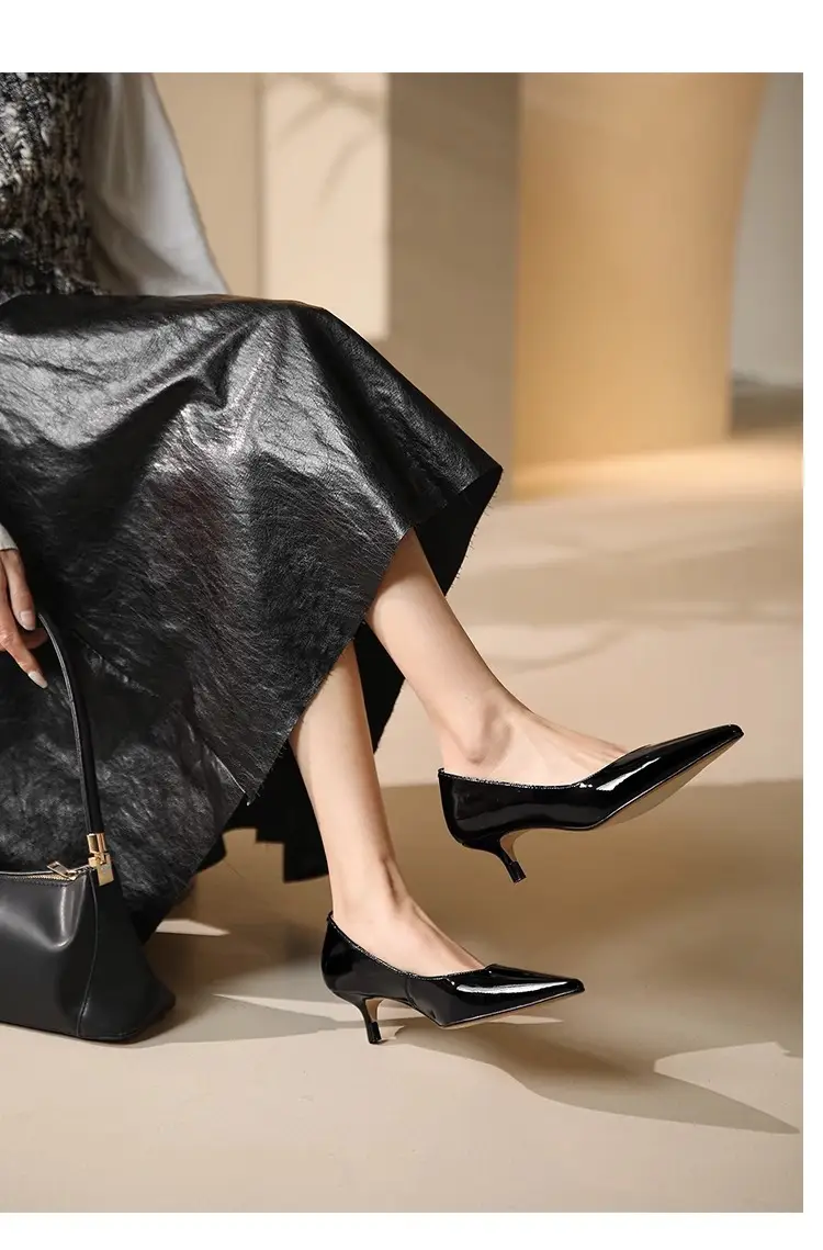 Nude Patent Leather Women's Heels Spring Autumn — feature 18